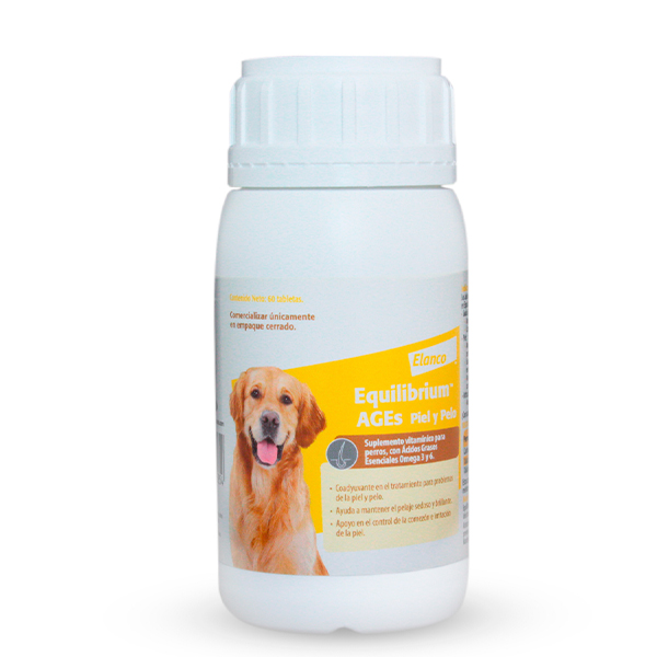 Equilibrium Ages Suplemento Vitamínico con Omegas 3 y 6 para Piel y Pelo para Perro