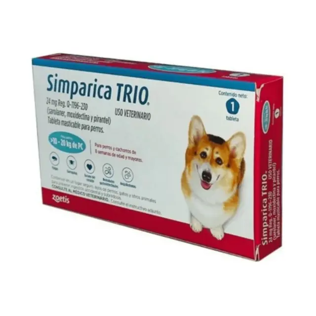 Simparica Trio Azul 10.1-20KG  1 Comprimido